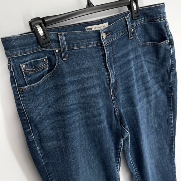 Levi’s 505 Women's Straight Leg Slim Fit Denim Jeans Size 33x32 Medium Blue Wash - Picture 2 of 10